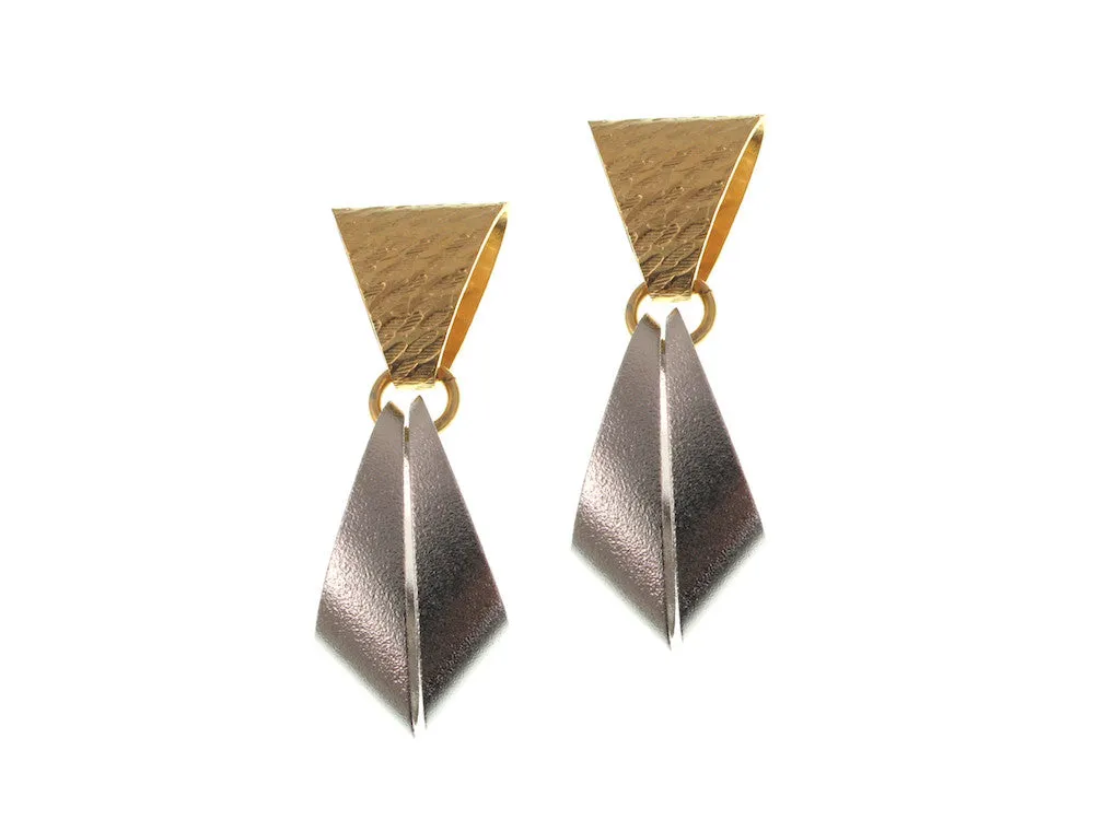 Geometric Drop Earrings Metallic