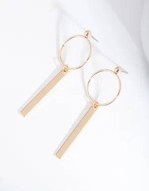 Gold Circle Stick Earring