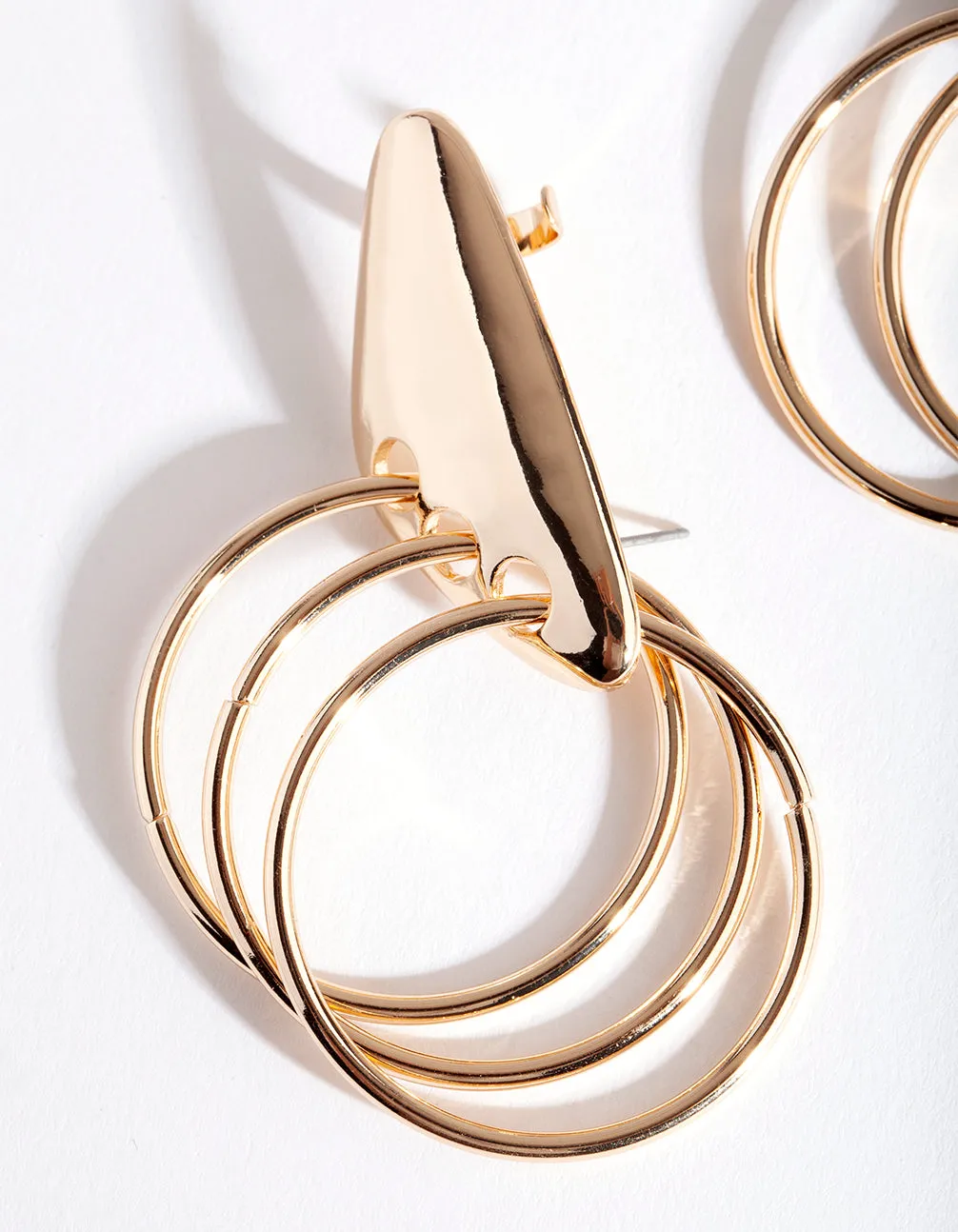 Gold Multi Hoop Drop Earring