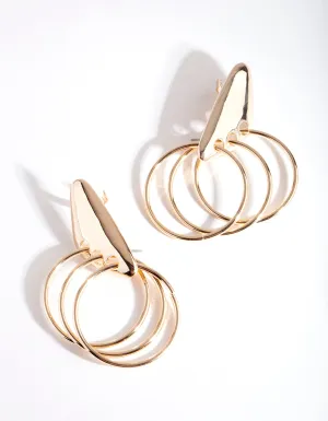 Gold Multi Hoop Drop Earring