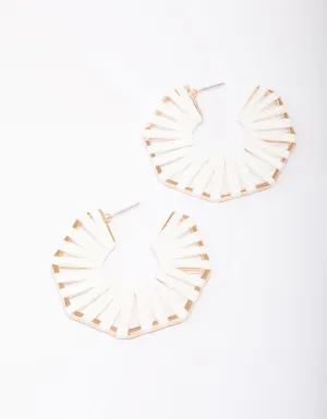 Gold Octagon Wrapped Hoop Earrings