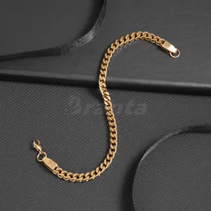 Gold Plated Chunky Link Stainless Steel Bracelet For Men (9 Inch)