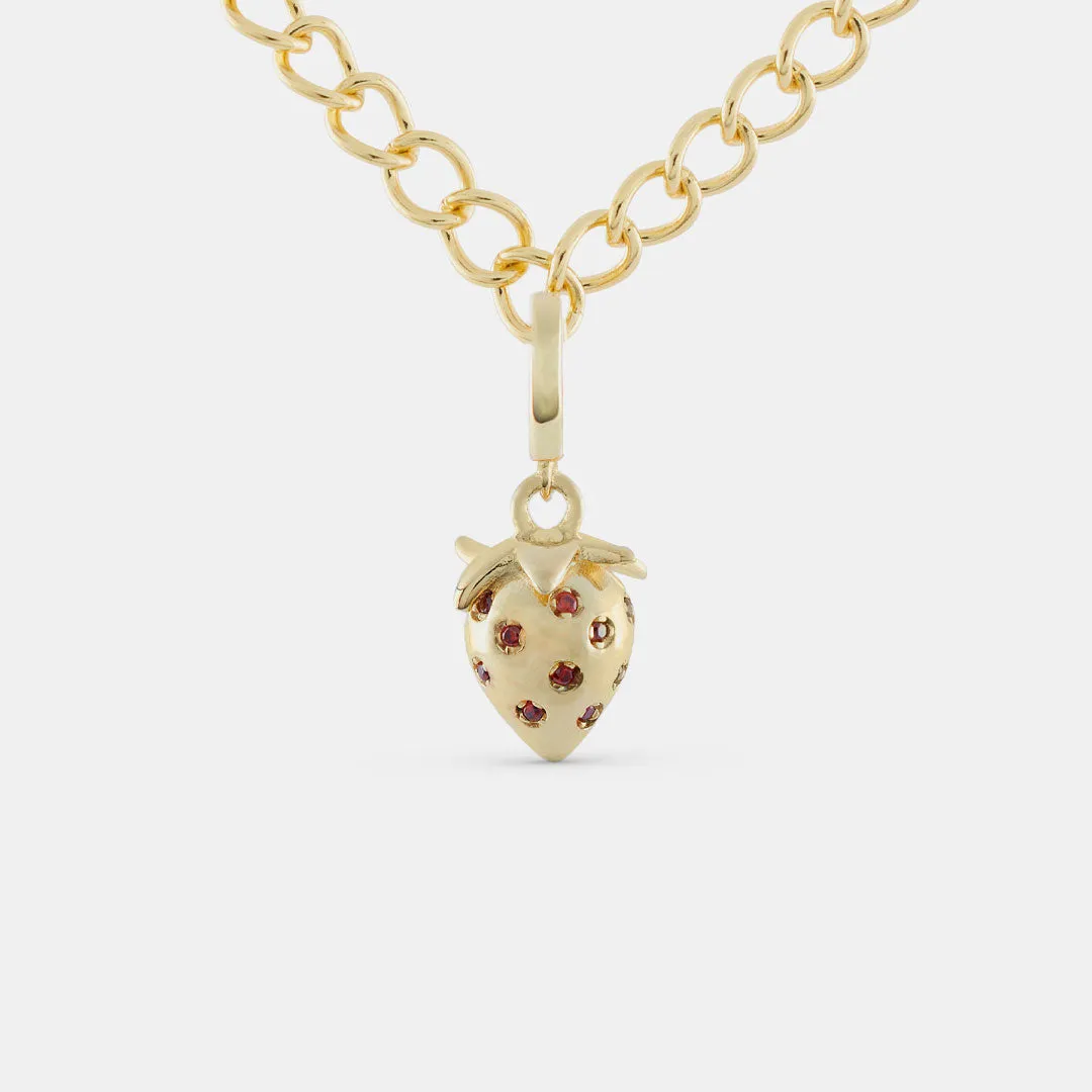 Gold Strawberry Pendant