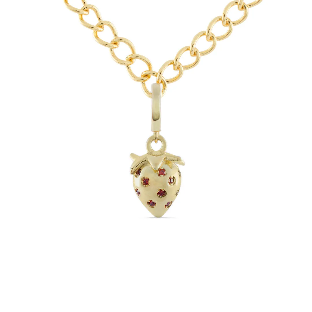 Gold Strawberry Pendant