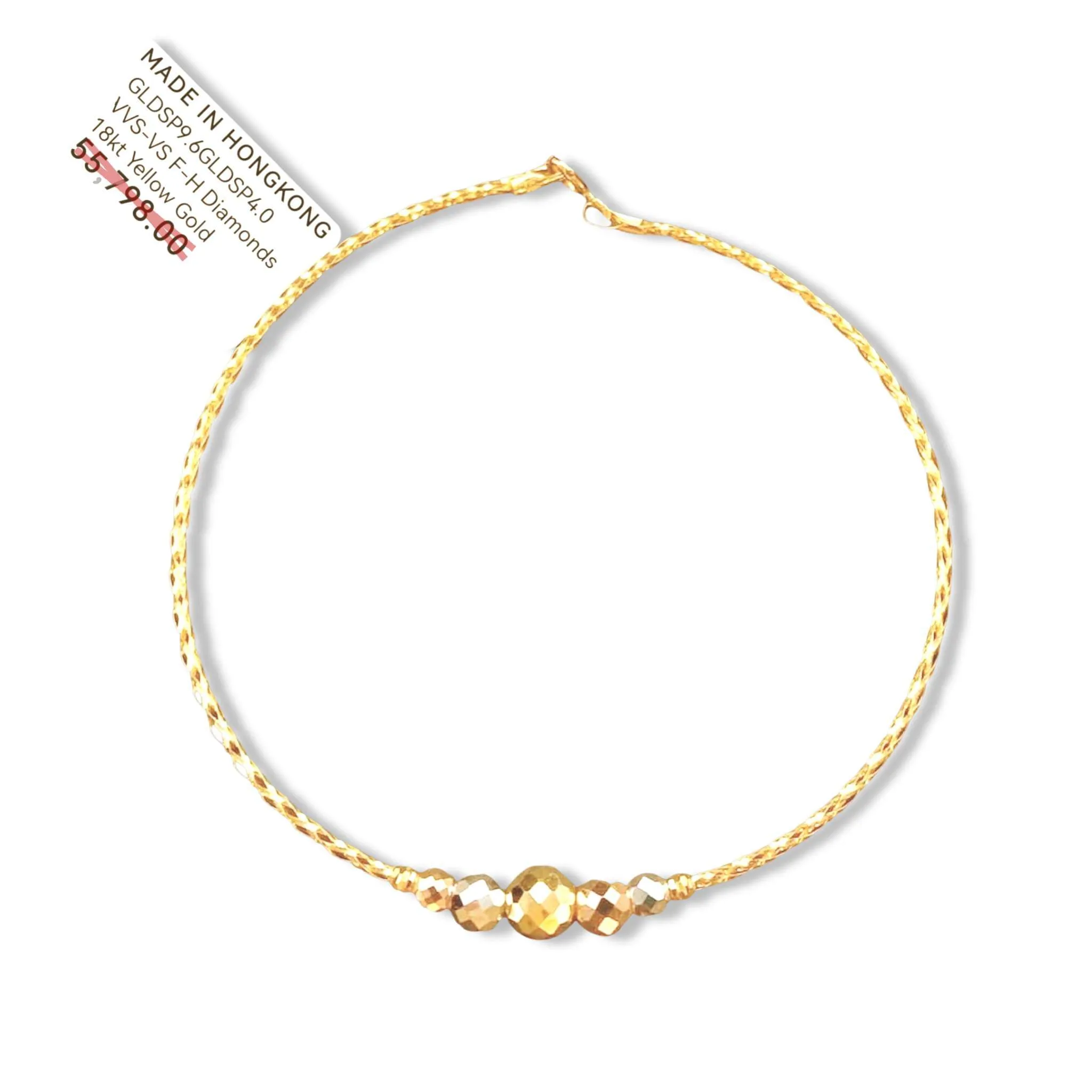 #GOLD2024 | 18K Golden Omega Beaded Bracelet