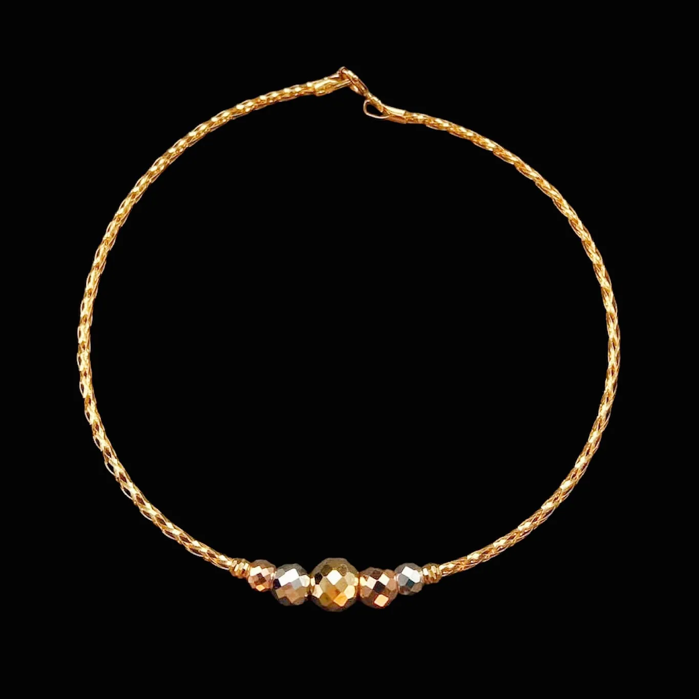 #GOLD2024 | 18K Golden Omega Beaded Bracelet