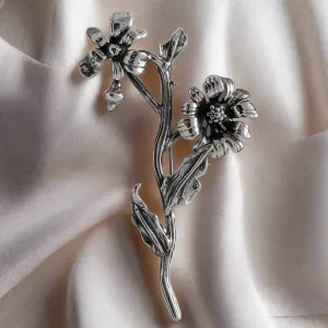 Greek Traditional Flower Brooch in Sterling silver (K-39)