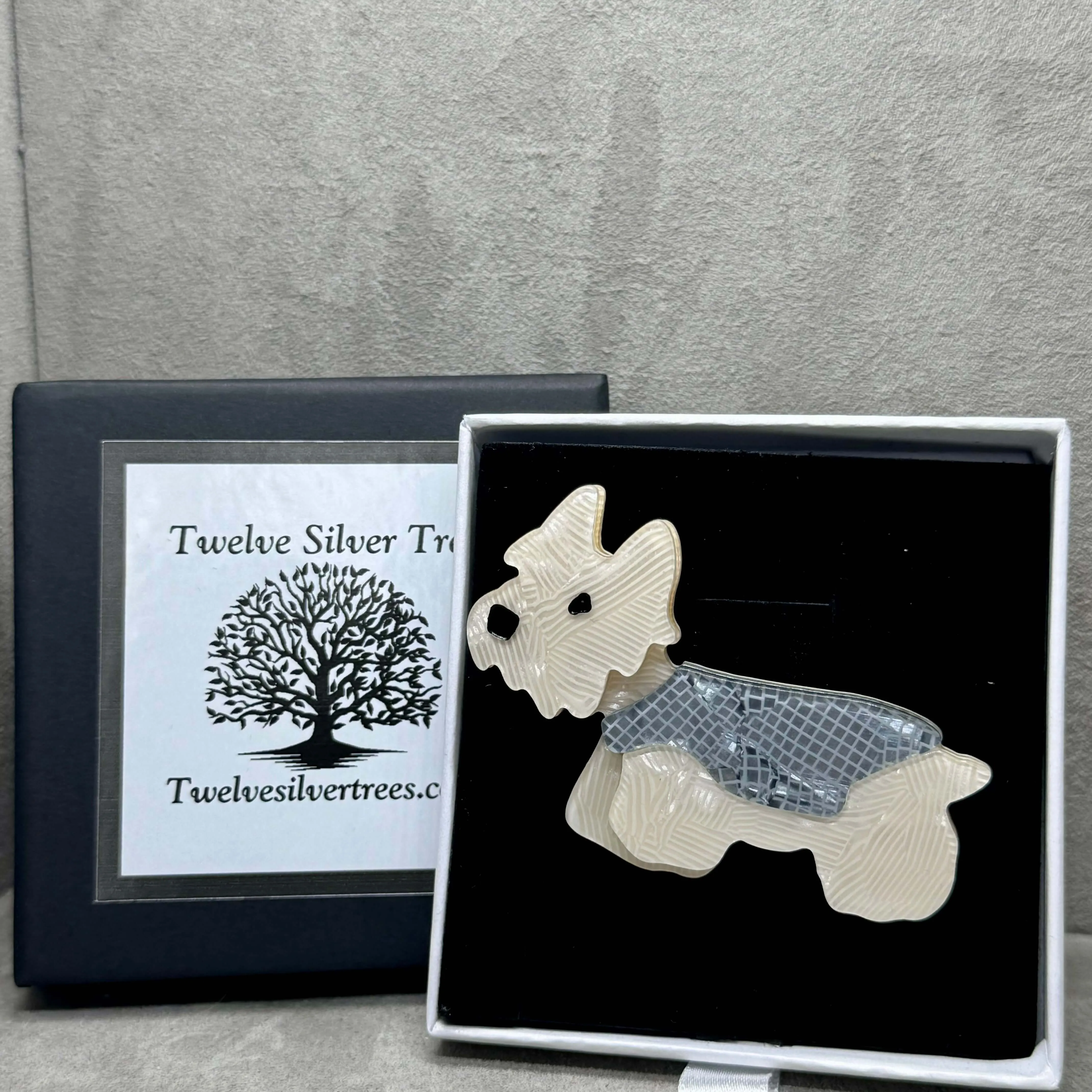 Handmade Acrylic Art Brooch - The Lovable Westie - West Highland Terrier Dog Brooch