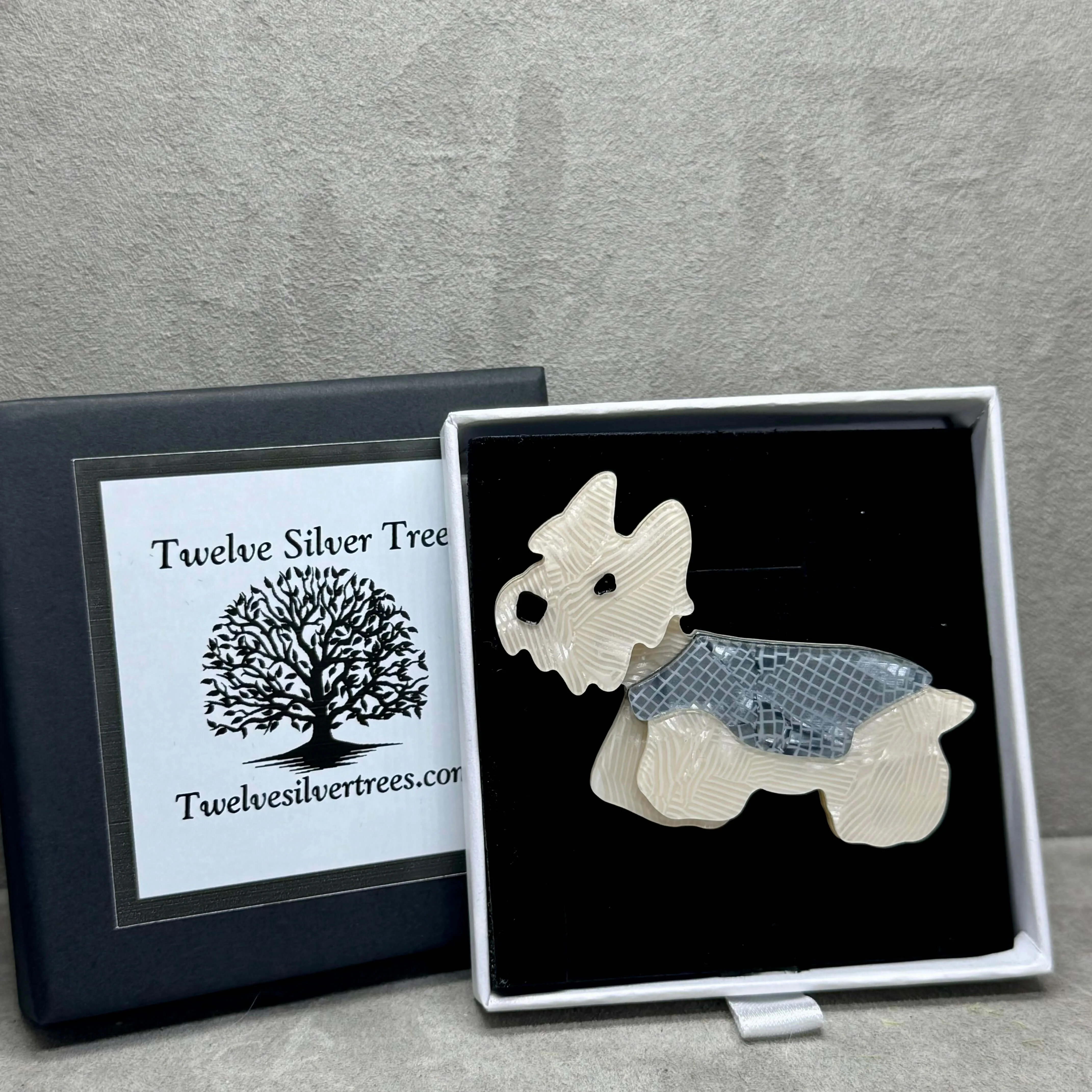 Handmade Acrylic Art Brooch - The Lovable Westie - West Highland Terrier Dog Brooch