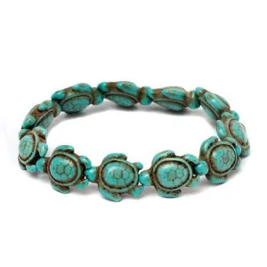 Handmade Turquoise Hawaiian Sea Turtles Bracelet - Turquoise