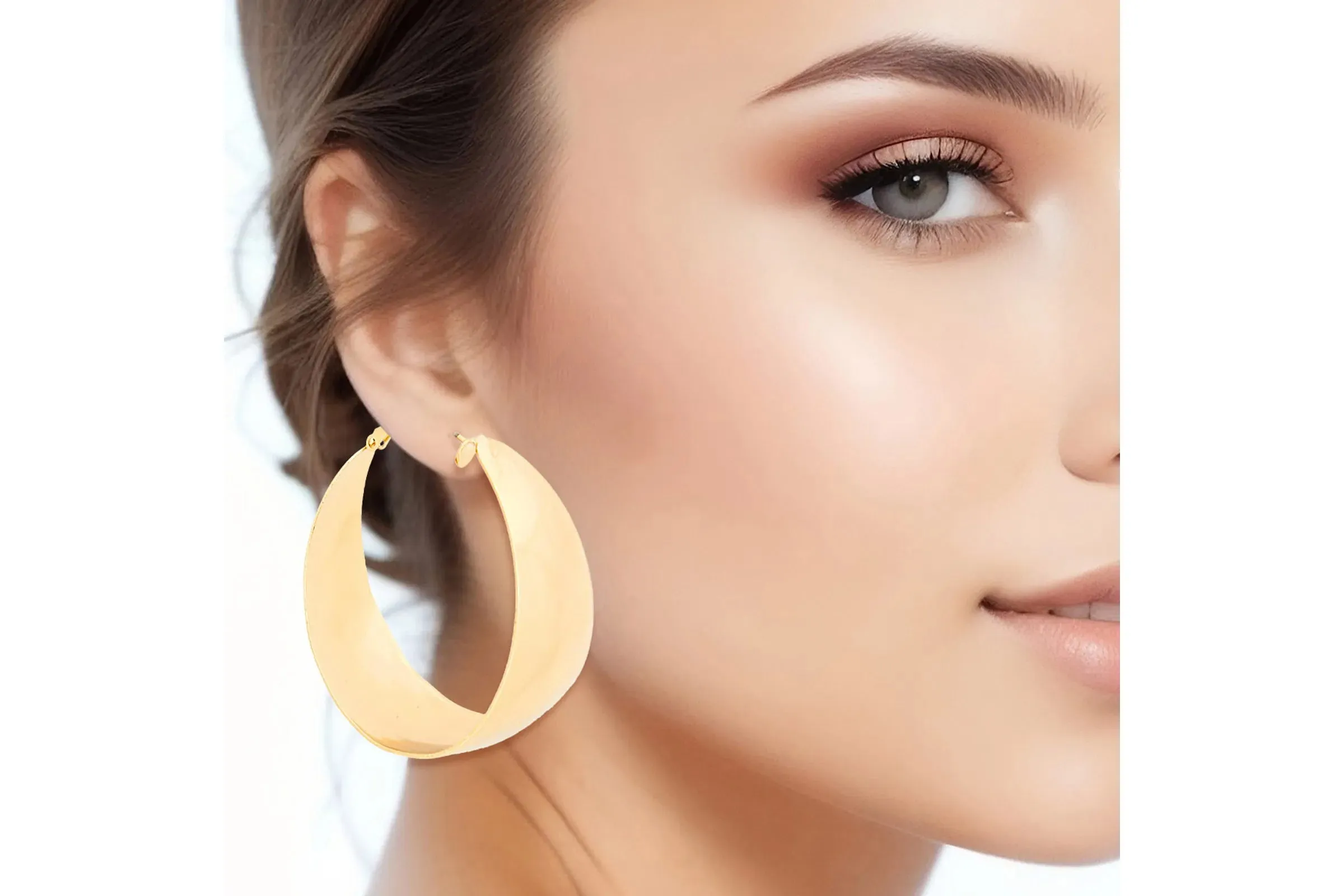 Hoops Geometric Curved Earrings for Women