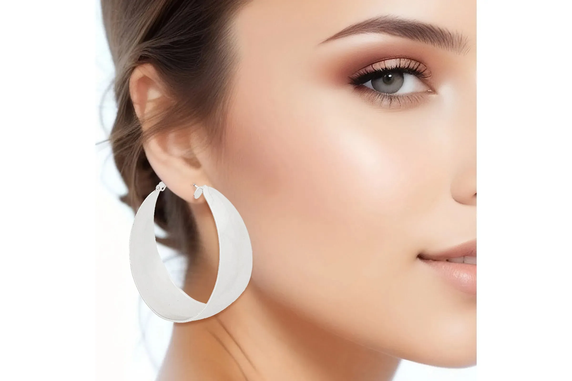 Hoops Geometric Curved Earrings for Women