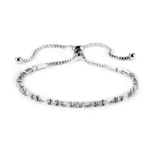 Ivy Radiant & Round CZ Silver Tennis Bolo Bracelet