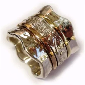 Jewelry made in Israel Spinner Ring for Woman spinning band- Woman - Silver Gold - All Sizes Exquisite spinning rings ladies jewellery.