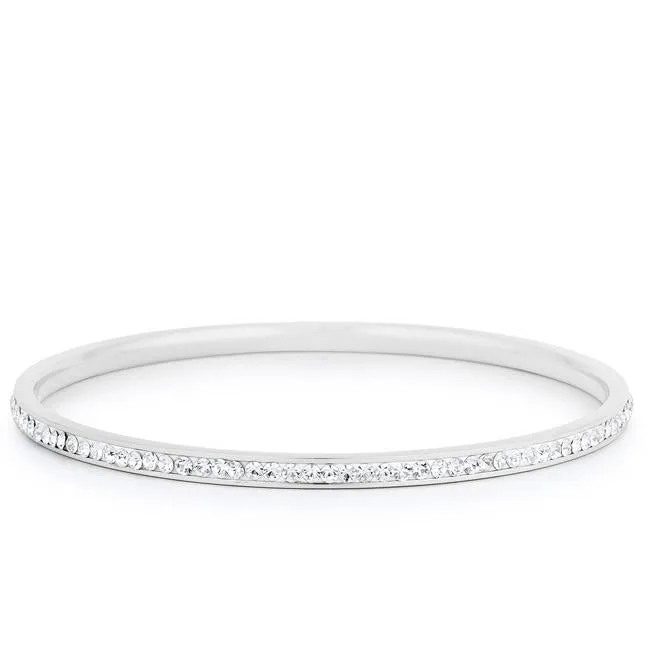 Katlynn Silver CZ Bangle Bracelet