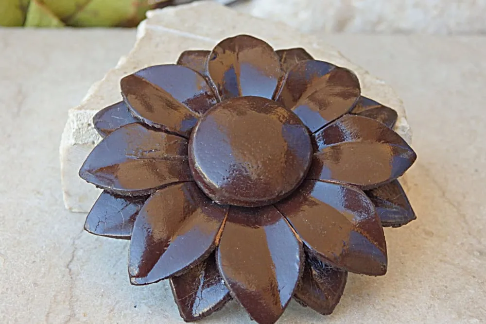 Leather brooch