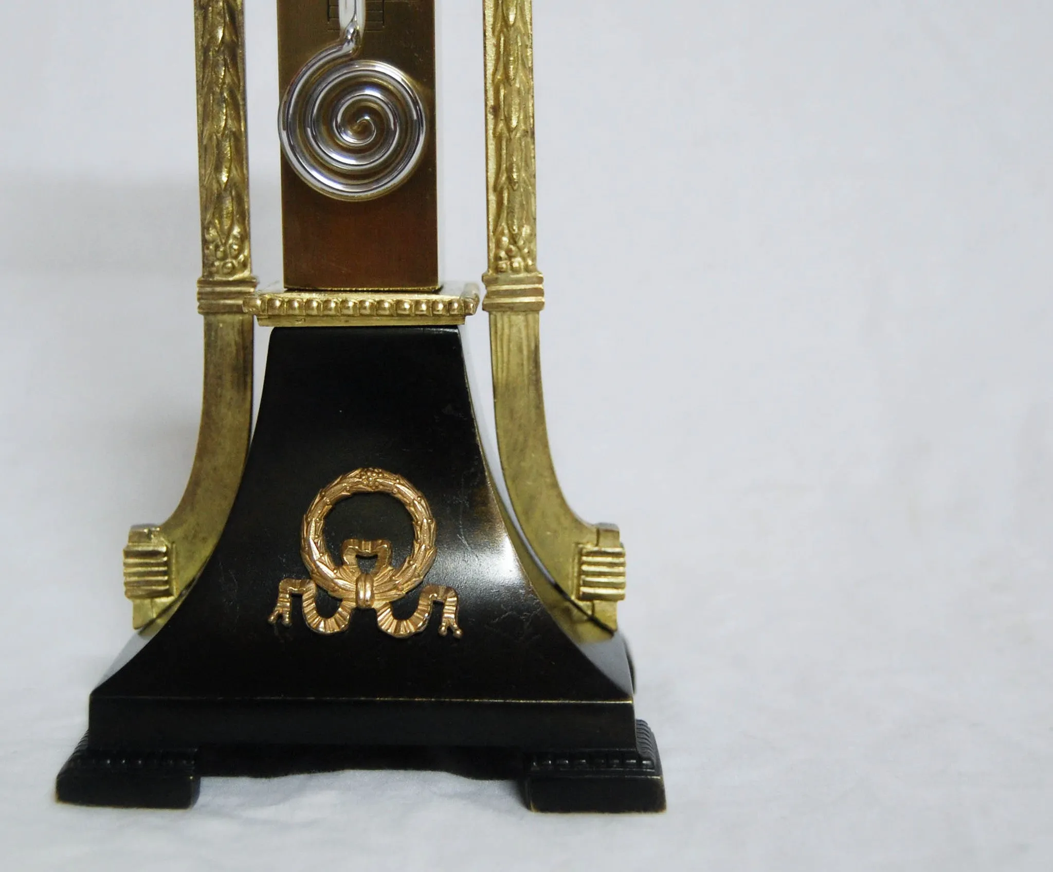 Mid Victorian Gilt Brass Sectioned Tower Desk Thermometer