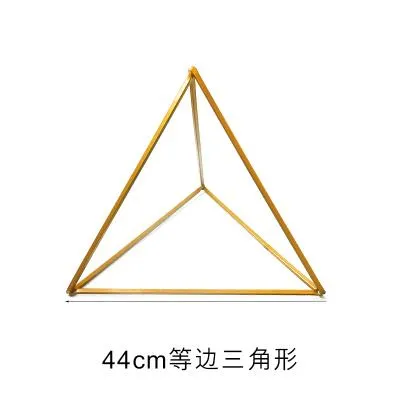 Modern Triangle Stand Metal Gold Geometric Vases 17"