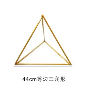 Modern Triangle Stand Metal Gold Geometric Vases 17"