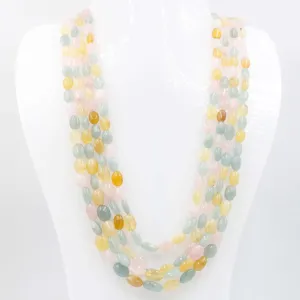 Multi Gemstone Layered Necklace Multi Strand Layered Necklace Aquamarine Necklace Morganite Necklace Heliodor Necklace Yellow Beryl SKU: 6143078