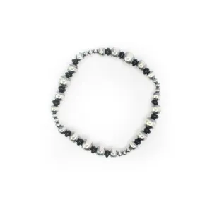 Multi Size Navajo Pearl Stretch Bracelet- Onyx