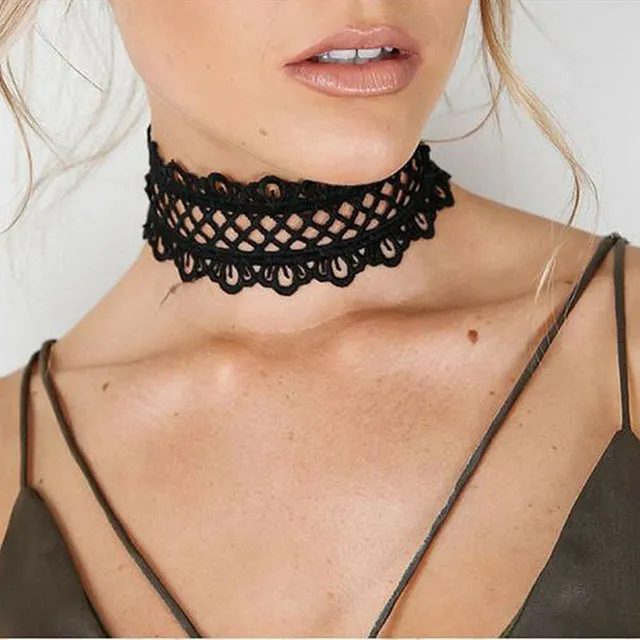 New Fashion Punk Gothic Girl Black Velvet Lace Harajuku Chokers Necklace Torques For Women Tattoo Clavicle Collares Jewelry Gift