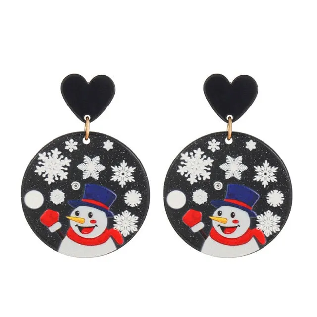 New Trendy Statement Christmas Tree Earrings For Women Santa Claus Snowman Drop Earrings Jewelry Girls Christmas Gifts Wholesale