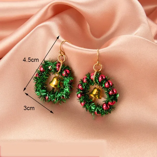 New Trendy Statement Christmas Tree Earrings For Women Santa Claus Snowman Drop Earrings Jewelry Girls Christmas Gifts Wholesale