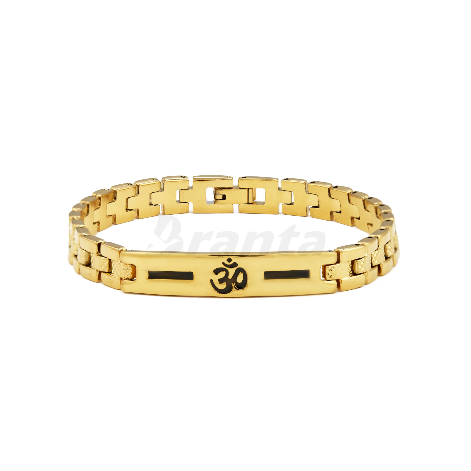 Om Loose Bracelet For Men With Black Line (8 Inch)