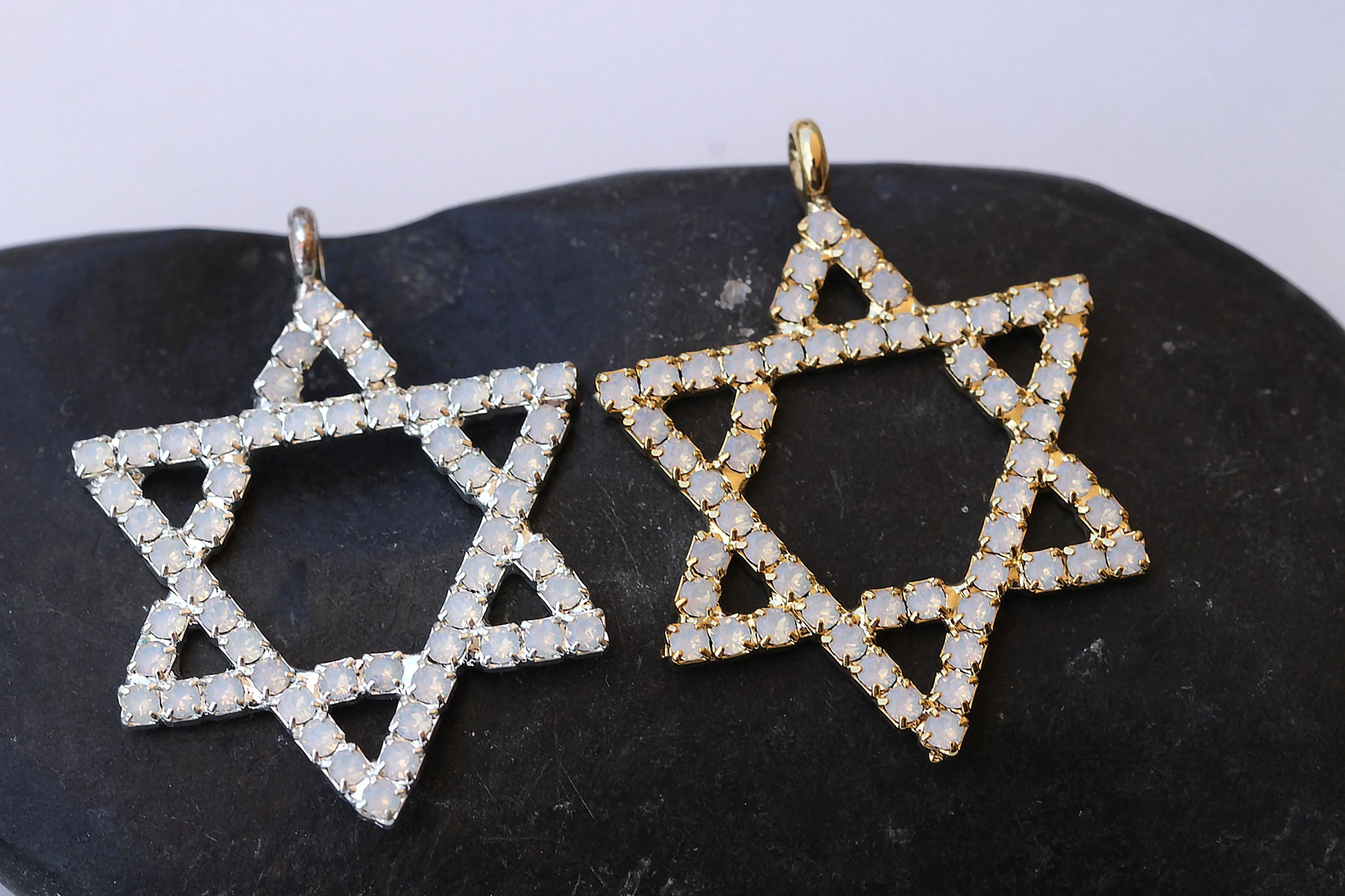 OPAL STAR OF David Necklace