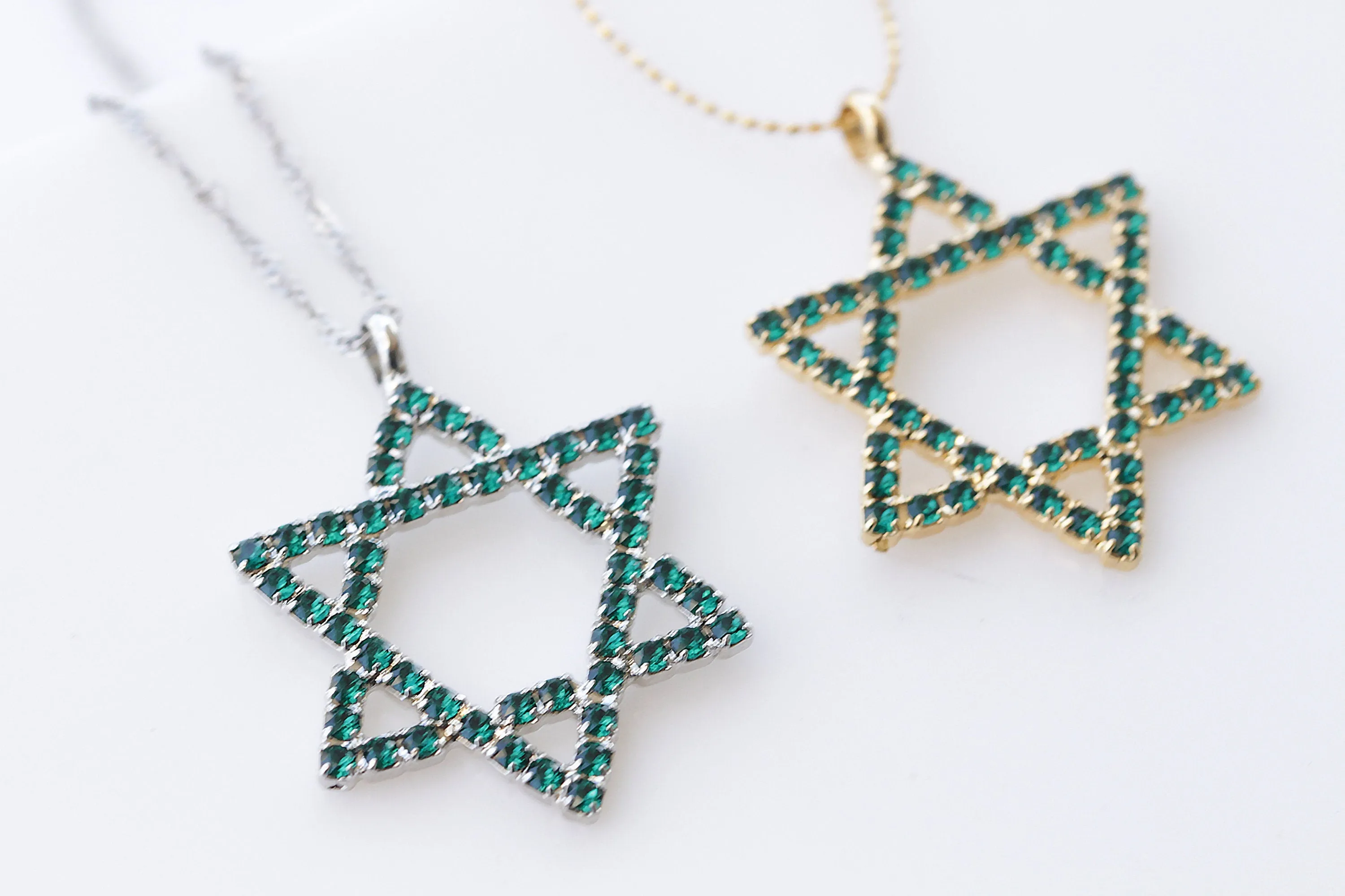 OPAL STAR OF David Necklace