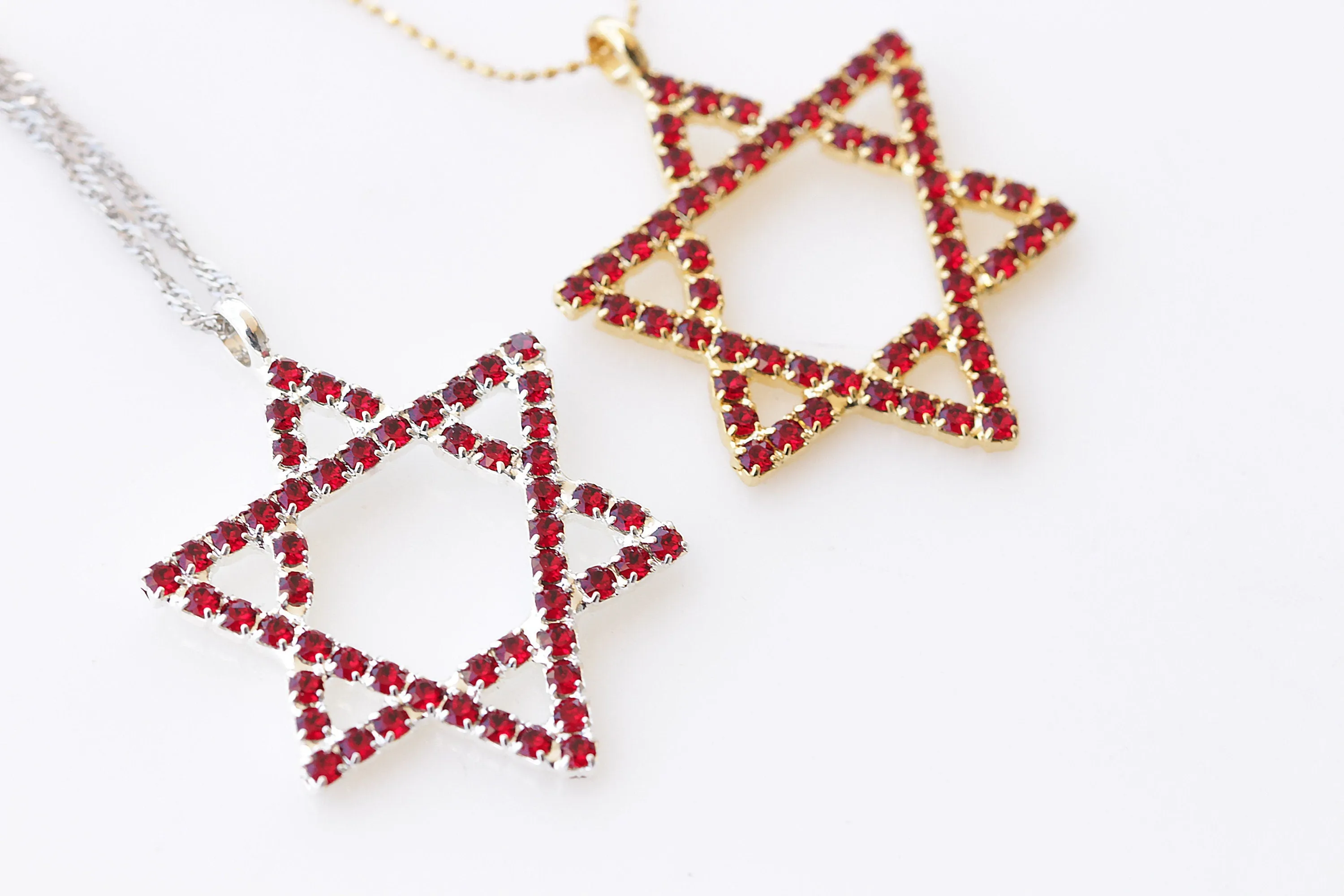 OPAL STAR OF David Necklace