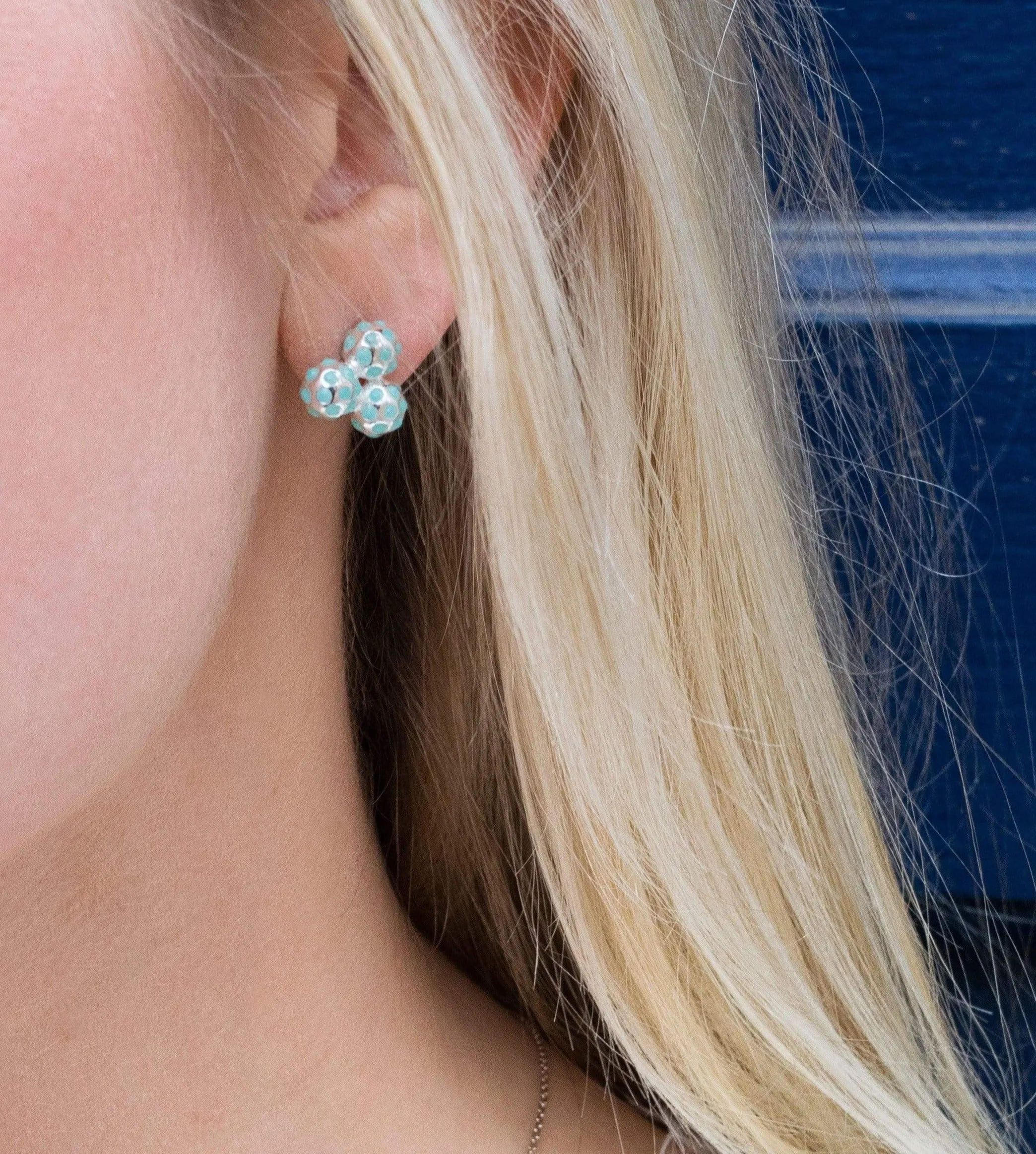 Par 3 Turquoise and Silver Cluster Earrings