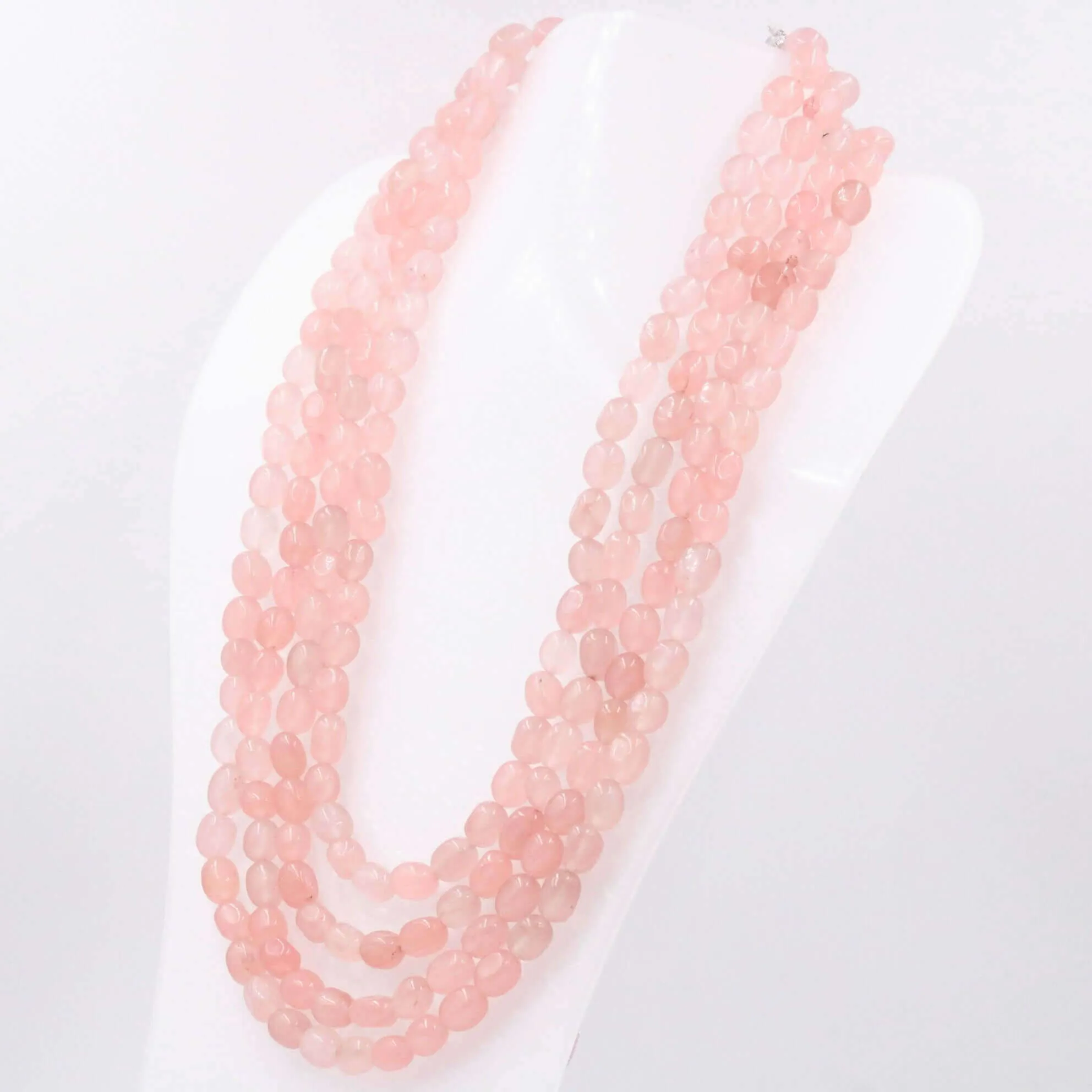 Peach Quartz Necklace Beaded Necklace Gemstone Necklace Layered Necklace Long Necklace Sarafa Necklace Indian Necklace SKU 6143235