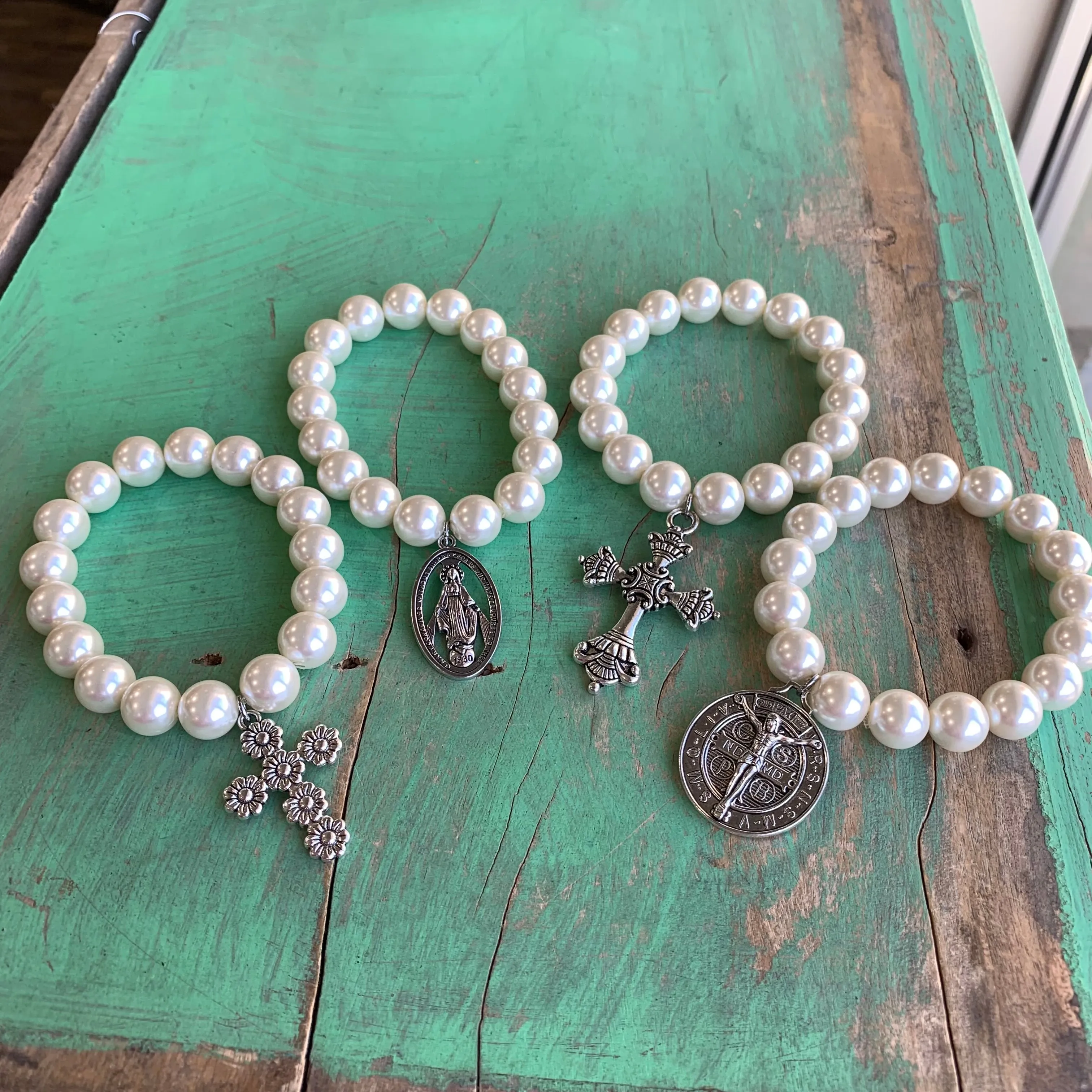 Pearl Faith Bracelet and Earring Set