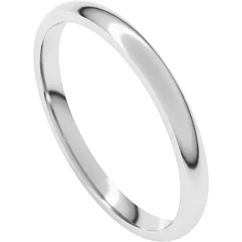 Platinum 2 MM Half Round Light Comfort Fit Wedding Band