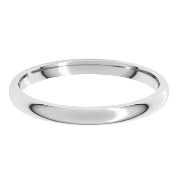 Platinum 2 MM Half Round Light Comfort Fit Wedding Band