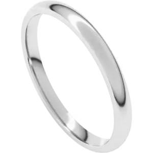 Platinum 2 MM Half Round Light Comfort Fit Wedding Band