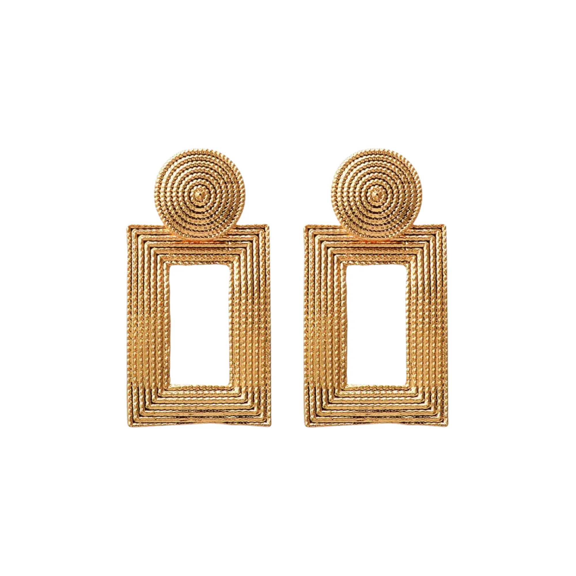 Pre Order:  Rectangular Frame Drop Earrings