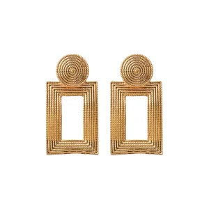 Pre Order:  Rectangular Frame Drop Earrings