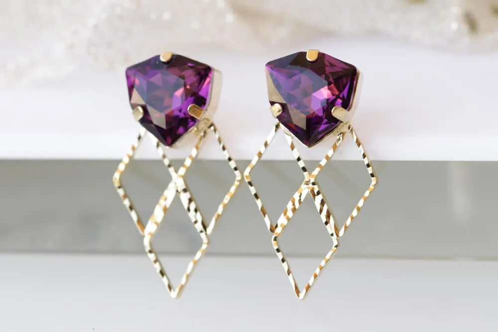 PURPLE GOLD EARRINGS