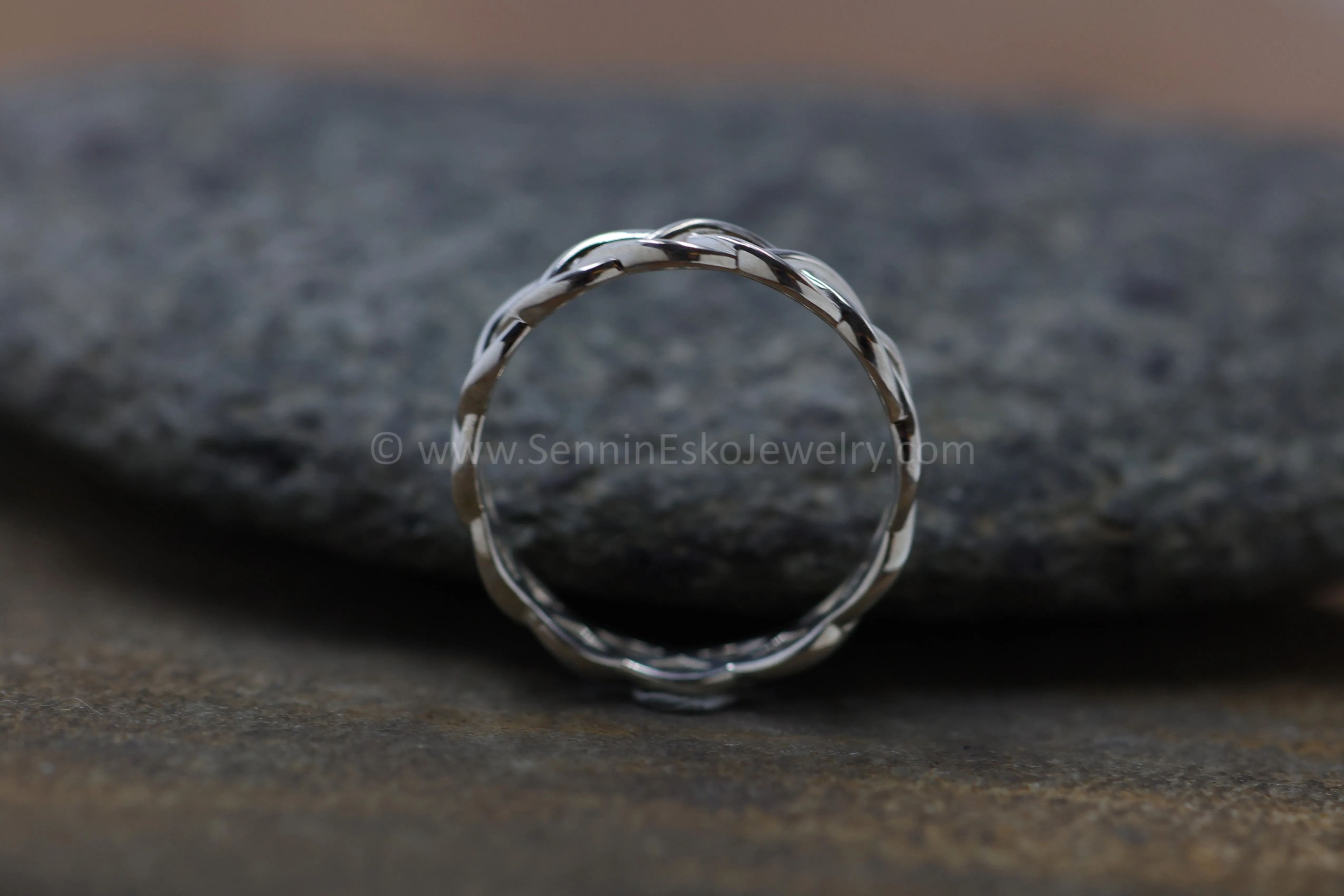 READY TO SHIP Silver Braid Stacking Ring, Size 8.5