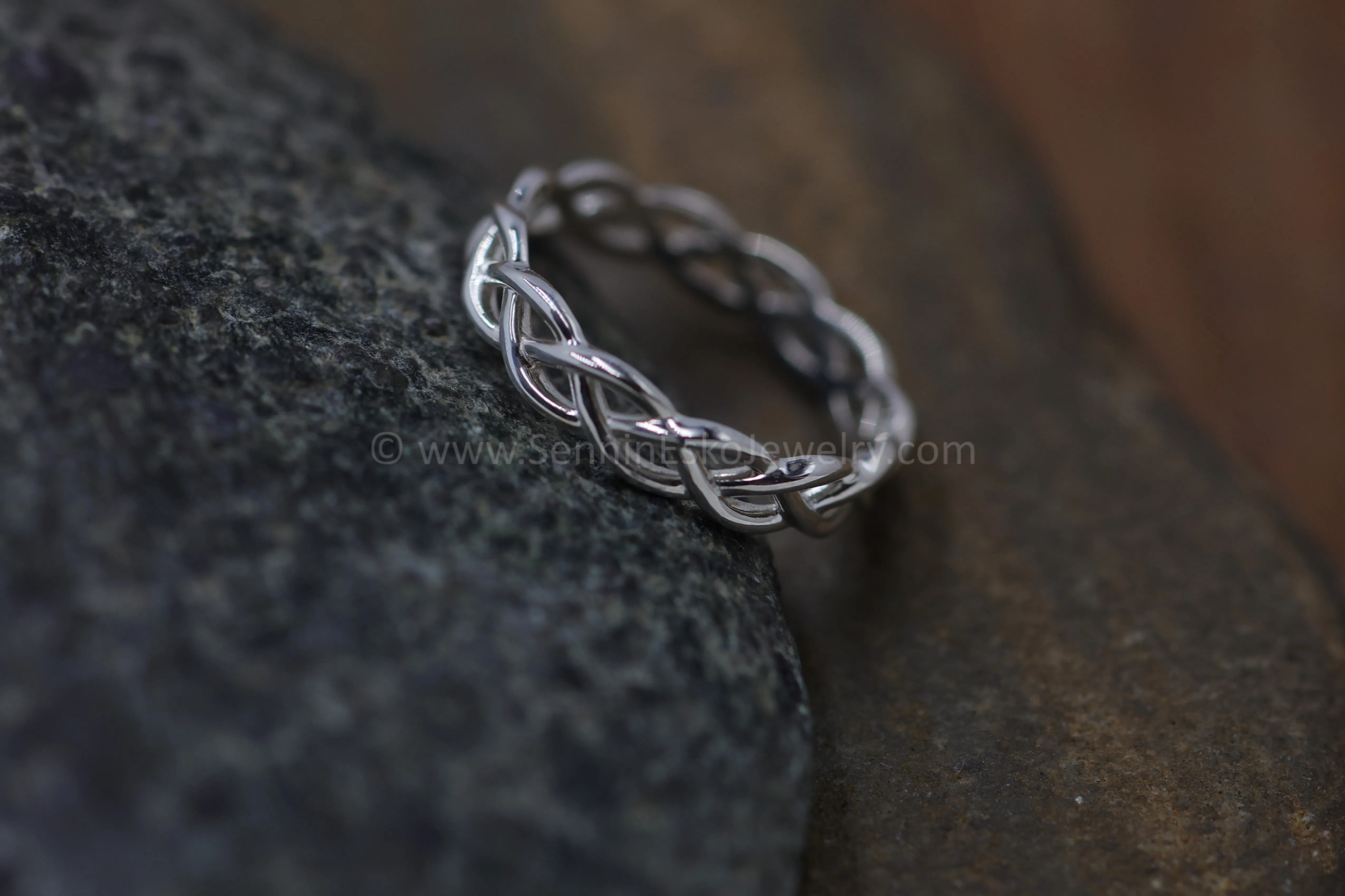 READY TO SHIP Silver Braid Stacking Ring, Size 8.5