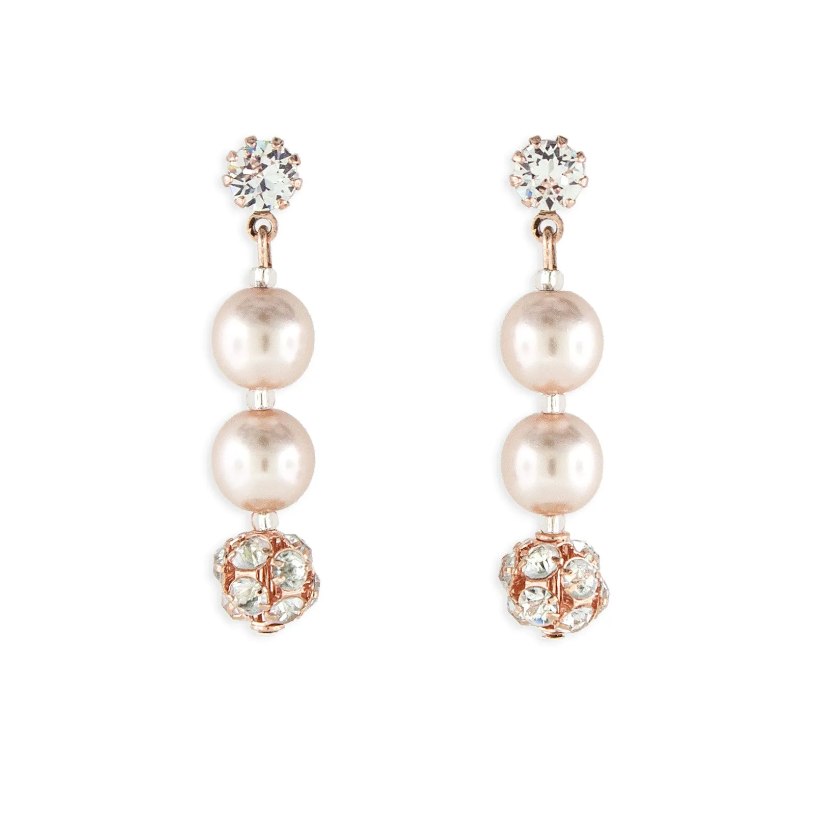 Rose Gold Pearl Earrings