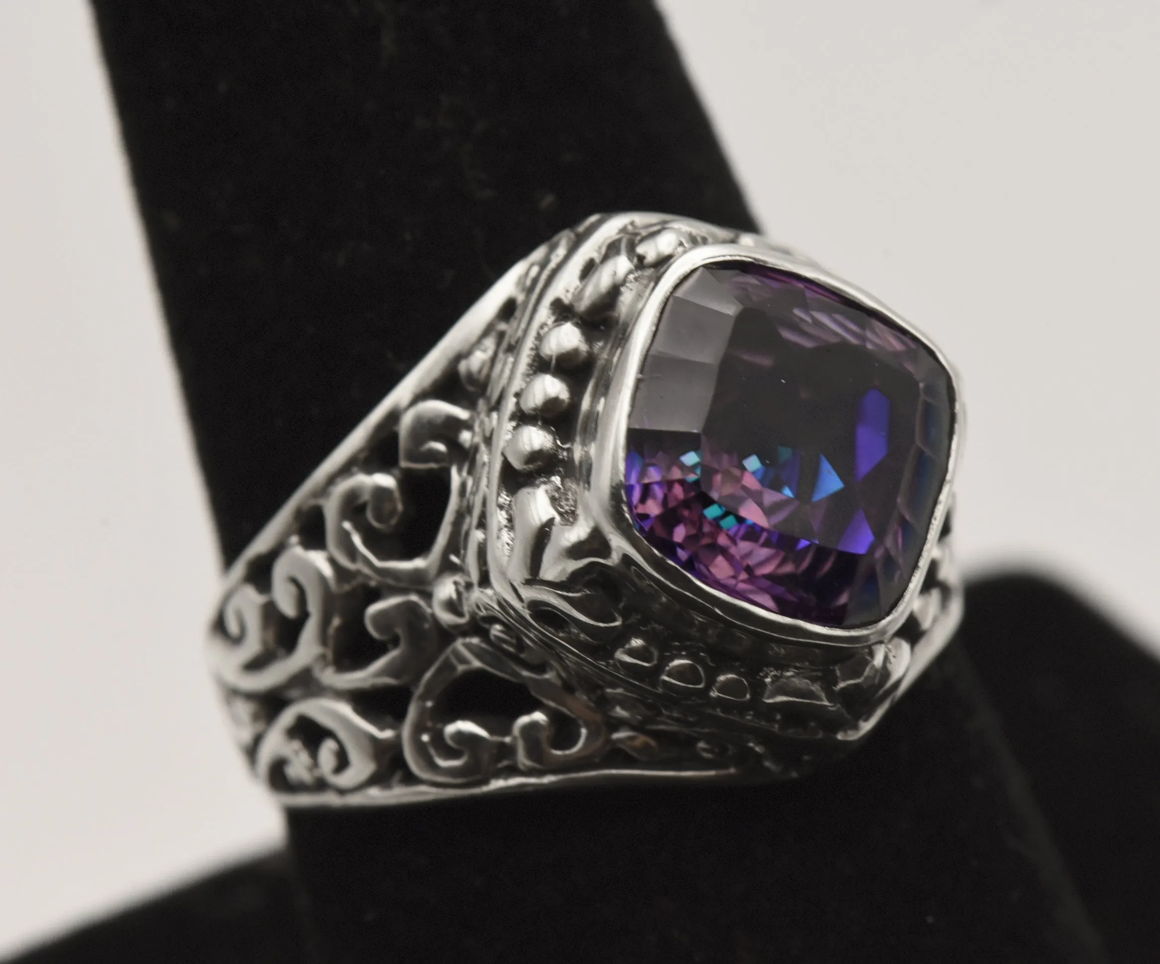 Sarda - Vintage Mystic Quartz Sterling Silver Ring - Size 9