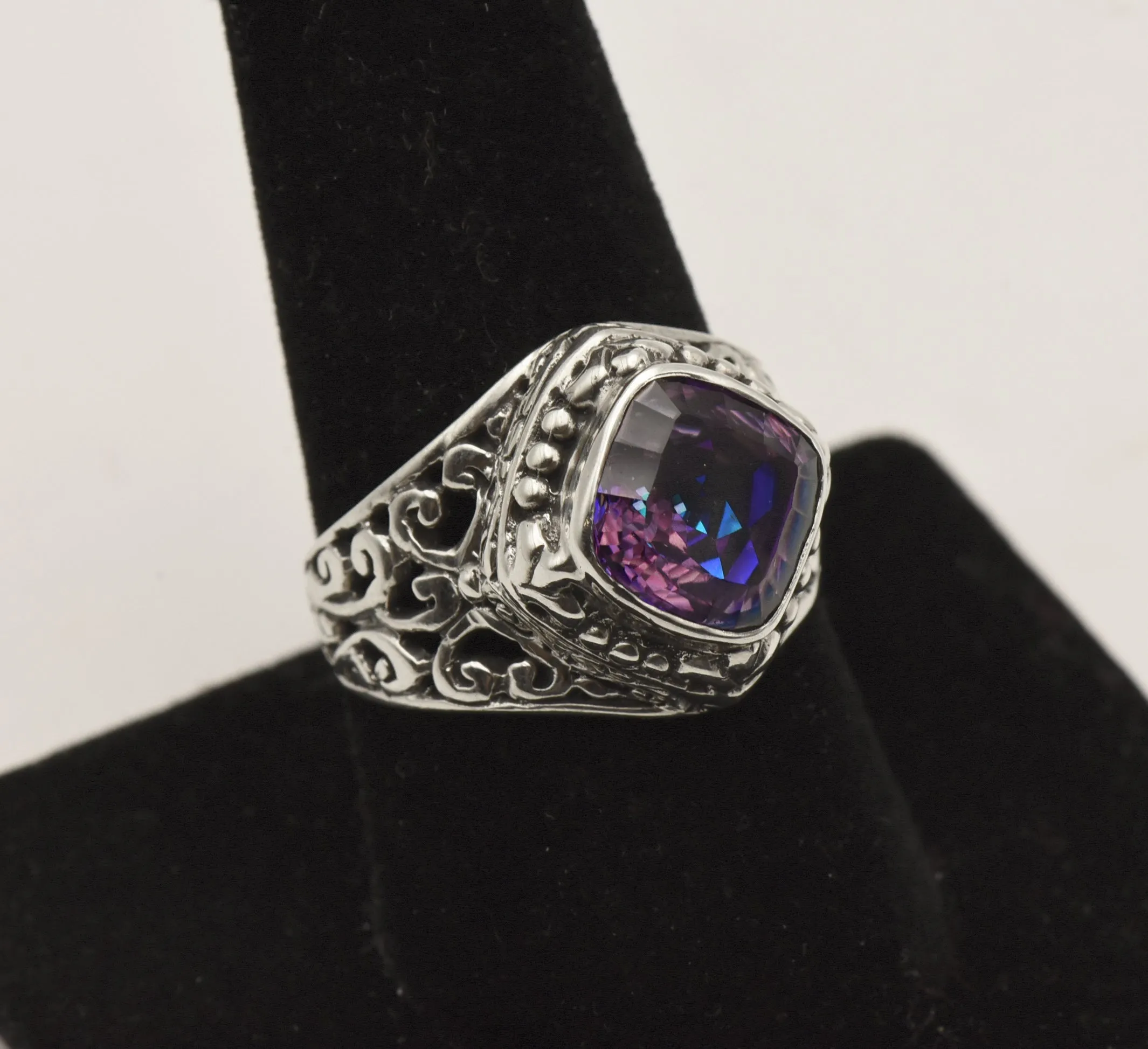 Sarda - Vintage Mystic Quartz Sterling Silver Ring - Size 9