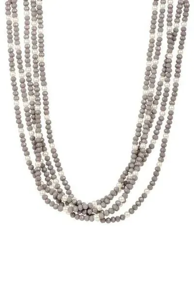 Short Crystal Pearl Necklace