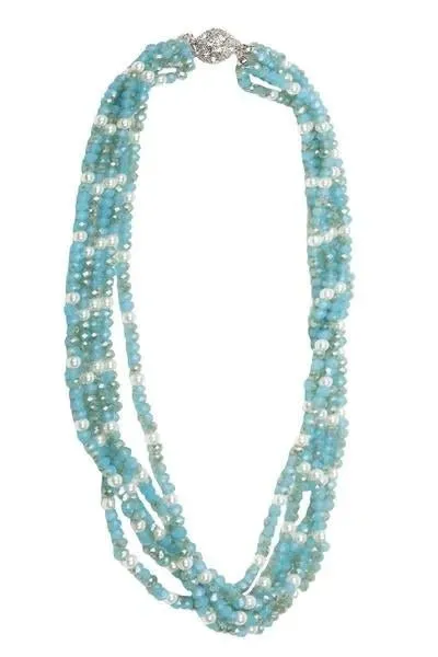 Short Crystal Pearl Necklace