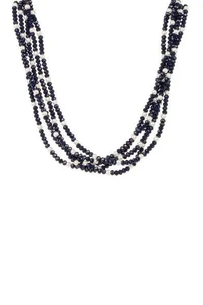 Short Crystal Pearl Necklace