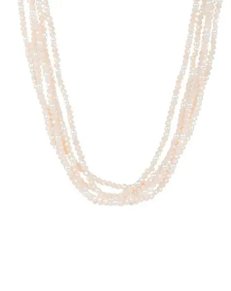 Short Crystal Pearl Necklace